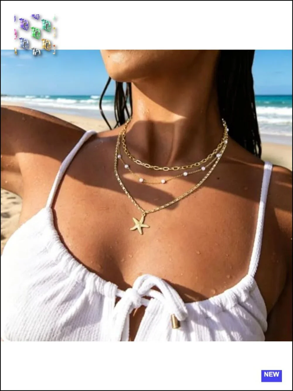Non Tarnish Waterproof 14K Gold Plated Pearl Necklace Stack Dainty Choker